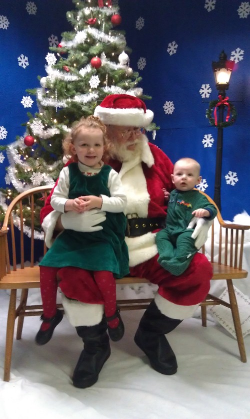 Hope and Luke with Santa